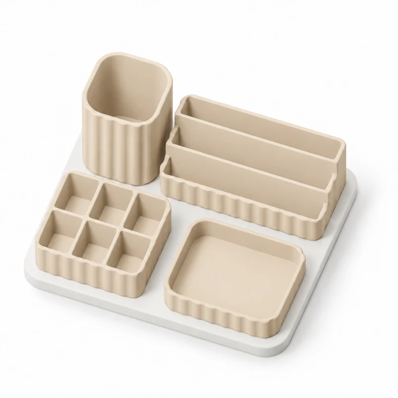 Organizador de maquillaje modular crema